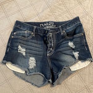Denim high waisted shorts